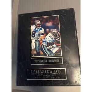 Troy Aikman Emmitt Smith Cowboys Limited Edition Framed Plaque #1386/5000